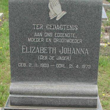PRINSLOO Elizabeth Johanna nee DE JAGER  1903-1973