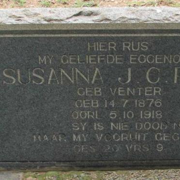RUST Susanna J.C. nee VENTER 1876-1818