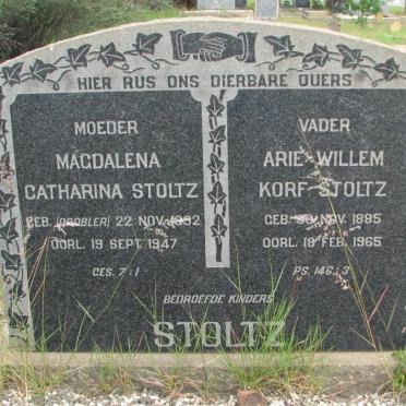 STOLTZ Arie Willem Korf 1885-1965 &amp; Magdalena Catharina GROBLER 1892-1947