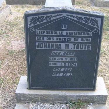 TAUTE Johanna M. nee MARE 1891-1974