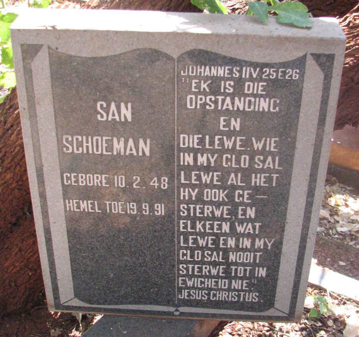 SCHOEMAN San 1948-1991