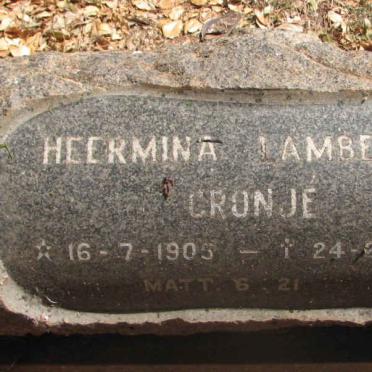 CRONJE Heermina Lamberta 1905-1987