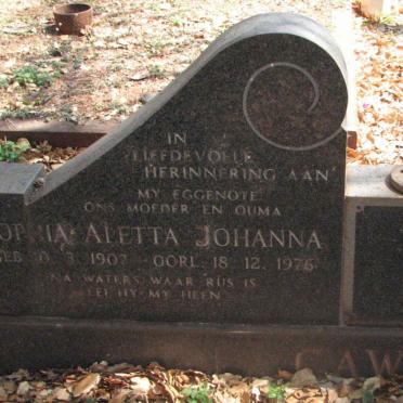 CAWOOD  Stanley Harworth 1902-1981 &amp; Sophia Aletta Johanna 1907-1976
