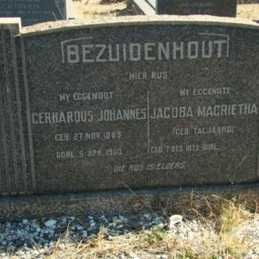 BEZUIDENHOUT Gerhardus Johannes 1869-1960 &amp; Johanna Magrietha TALJAARD 1873-