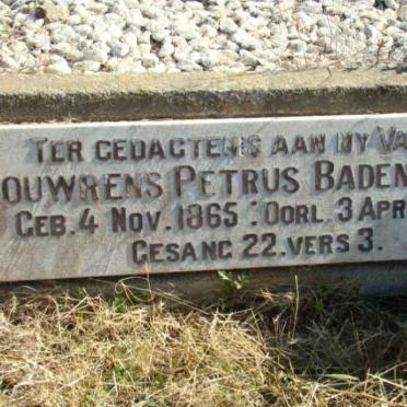 BADENHORST Louwrens Petrus 1865-1951