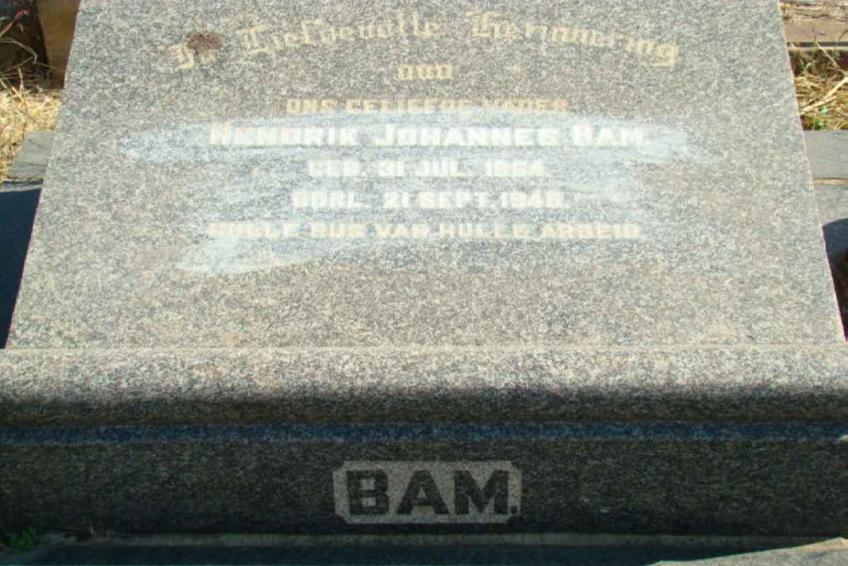 BAM Hendrik Johannes 1864-1948