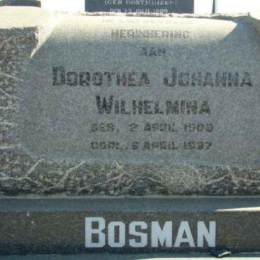 BOSMAN Dorothea Johanna Wilhelmina 1909-1997