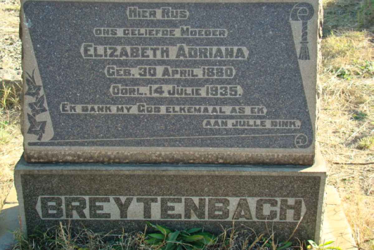 BREYTENBACH Elizabeth Adriana 1880-1935