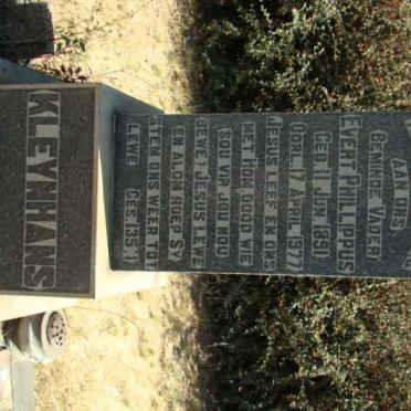 KLEYNHANS Evert Phillippus 1891-1977