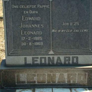 LEONARD Edward Johannes 1885-1969