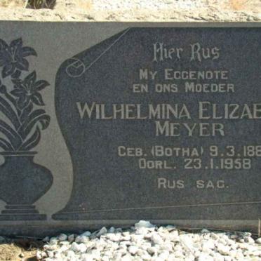 MEYER Wilhelmina Elizabeth nee BOTHA 1889-1958
