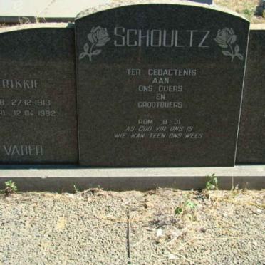 SCHOULTZ Frikkie 1913-1982 &amp; Lettie 1916-1977