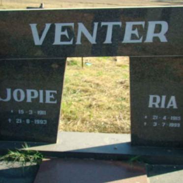 VENTER Jopie 1911-1993 &amp; Ria 1915-1999
