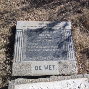 WET Margaretha P.C., de nee UYS 1891-1965