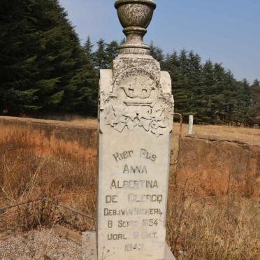 CLERCQ Anna Albertina, de nee VAN NIEKERK 1854-1942