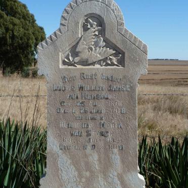 RENSBURG Lucas Willem, Janse van 1838-1918 &amp; Hendrina Maria VAN STADEN 1841-1908