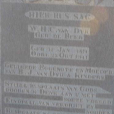 DYK W.H.C., van nee DE BEER 18?4-1941