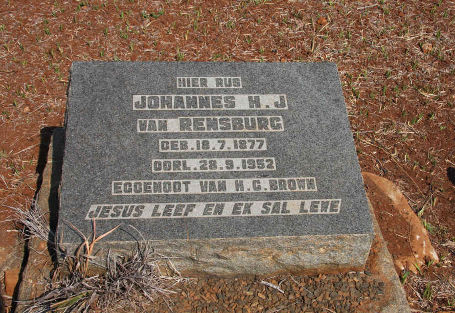RENSBURG Johannes H.J., van 1877-1952