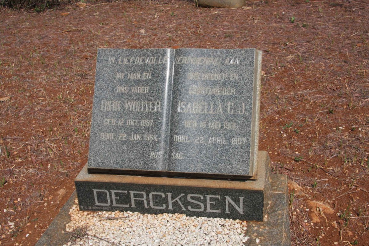DERCKSEN Dirk Wouter 1887-1968 &amp; Isabella C.J. 1901-19?7