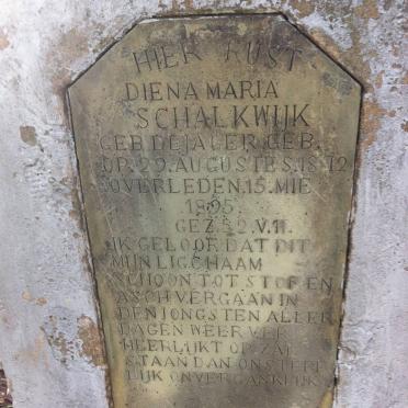 SCHALKWIJK Diena Maria nee DE JAGER 1872-1895