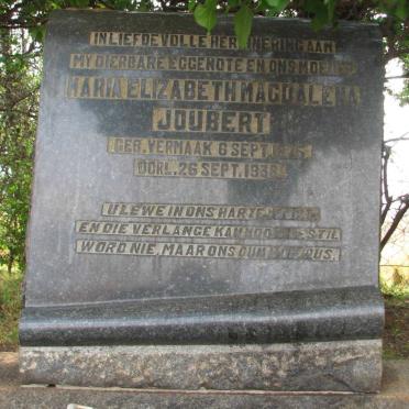 JOUBERT Maria Elizabeth Magdalena nee VERMAAK 1875-1938