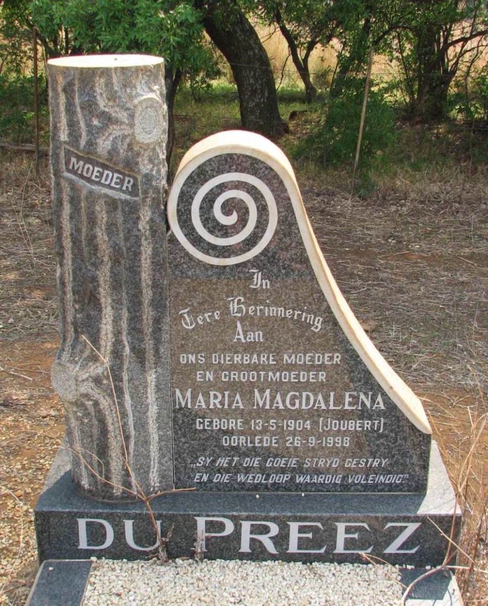PREEZ Maria Magdalena, du nee JOUBERT 1904-1998