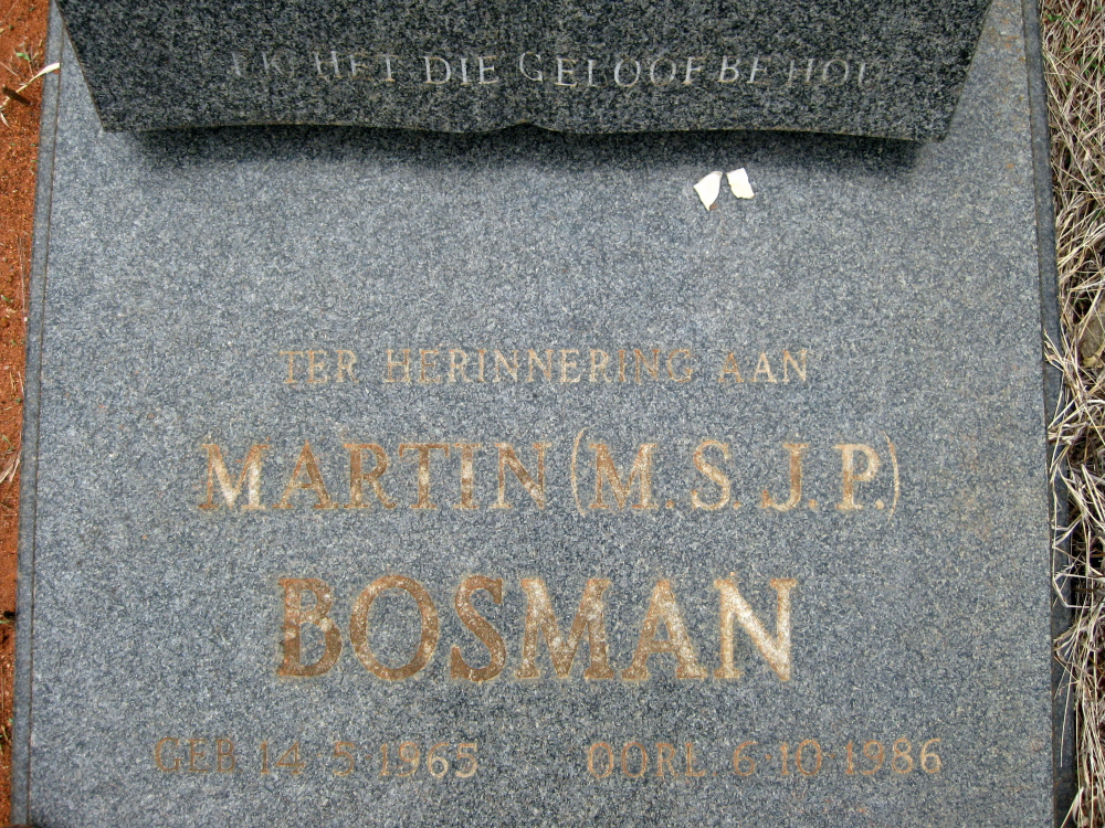 BOSMAN Martin S.J.P. 1965-1986