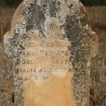 MARX Susanna Magdalena nee WASSERMAN 1852-1930