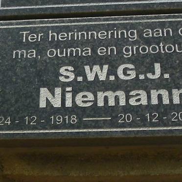 NIEMANN S.W.G.J. 1918-2002