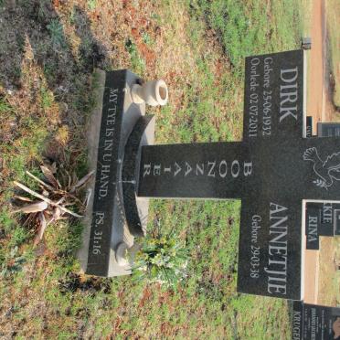 BOONZAAIER Dirk 1932-2011 &amp; Annetjie 1938-