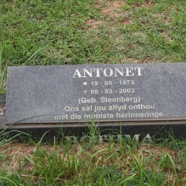 BOTHMA Antonet nee STEENBERG 1973-2003