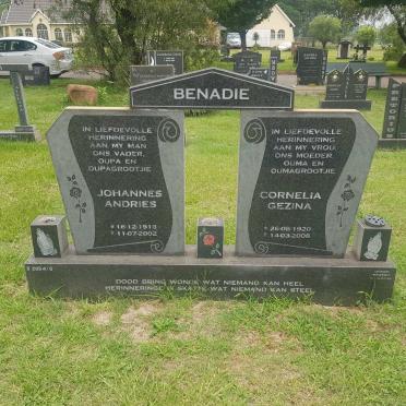 BENADIE Johannes Andries 1918-2002 &amp; Cornelia Gezina 1920-2008