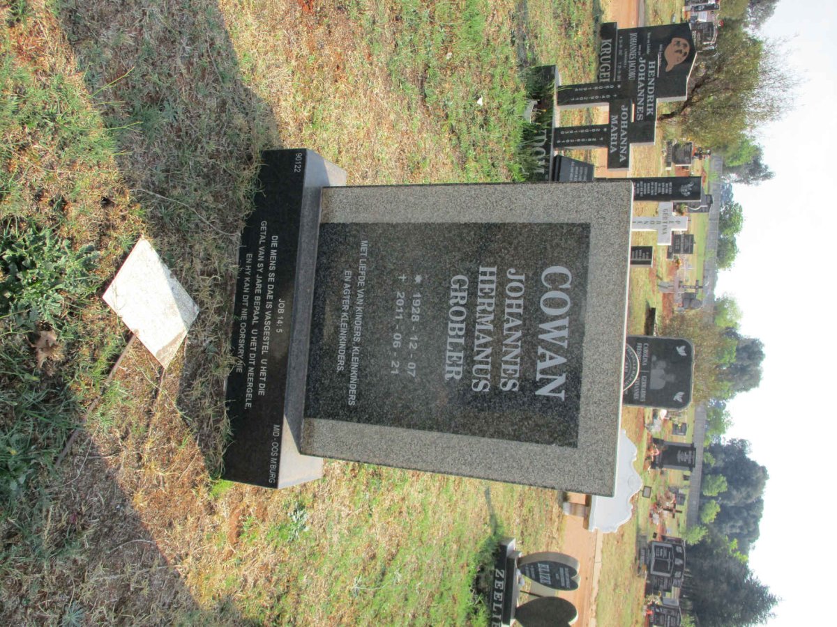 COWAN Johannes Hermanus Grobler 1928-2011