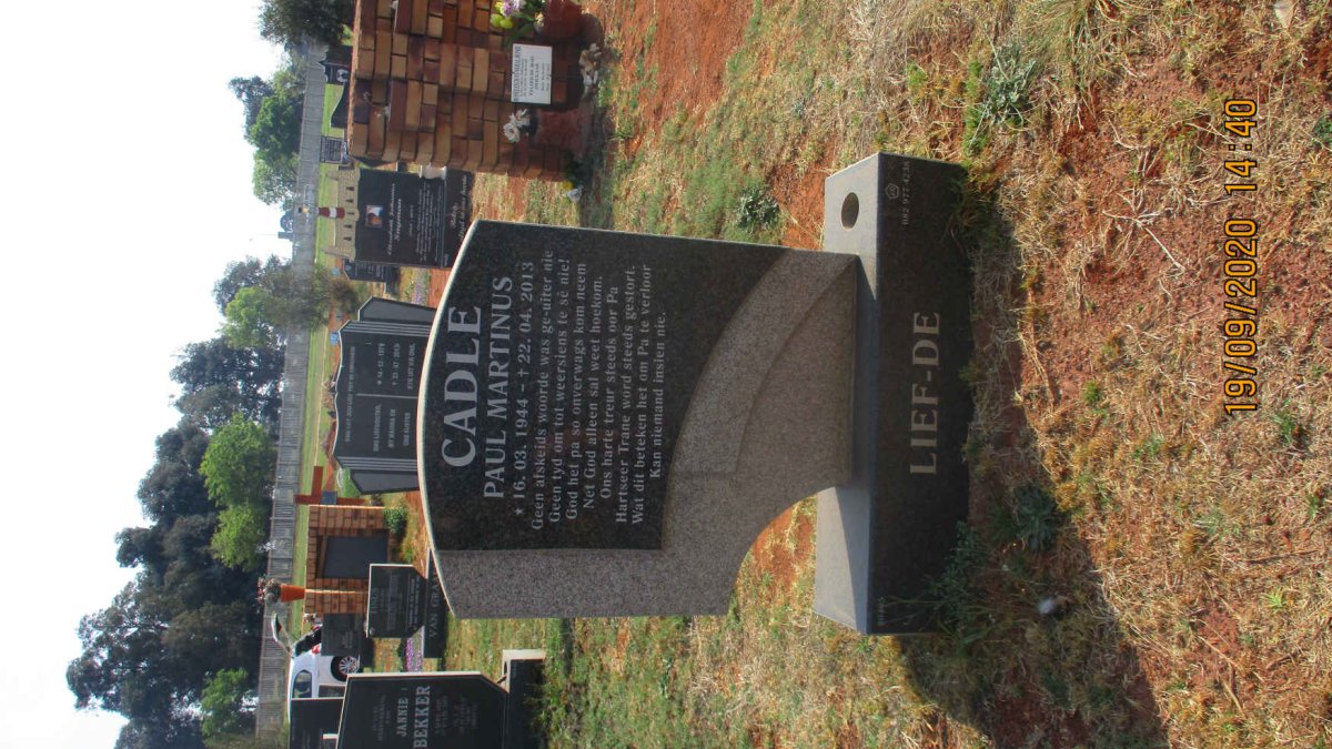 CADLE Paul Marthinus 1944-2013