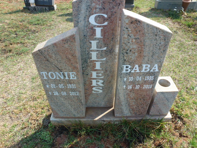 CILLIERS Tonie 1931-2012 &amp; Baba 1935-2013