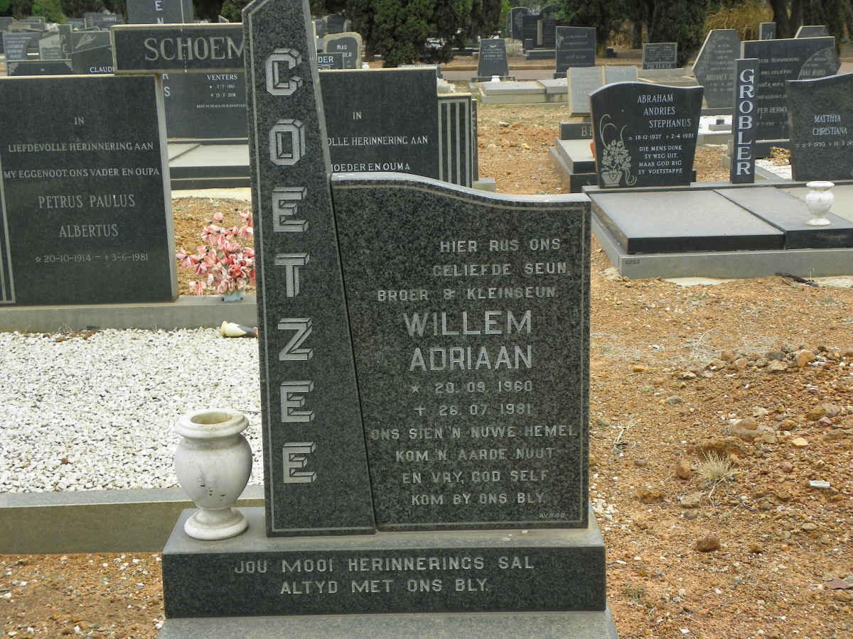 COETZEE Willem Adriaan 1960-1981