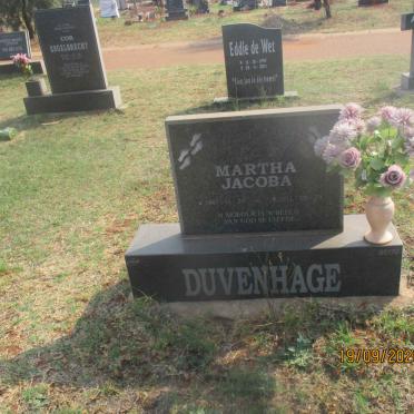 DUVENHAGE Martha Jacoba 1947-2011