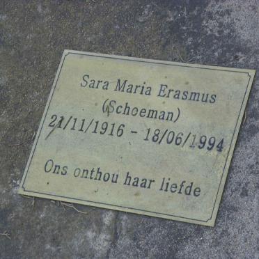 ERASMUS L.J. –1974 &amp; Sara Maria SCHOEMAN 1916–1994 #3