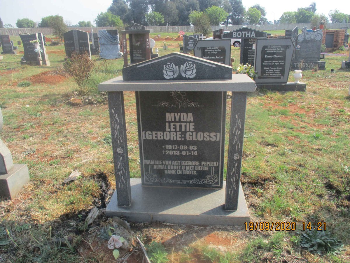 GLOSS Myda Lettie nee PEPLER 1917-2013