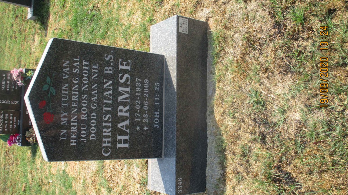 HARMSE Christiaan B.S. 1937-2009