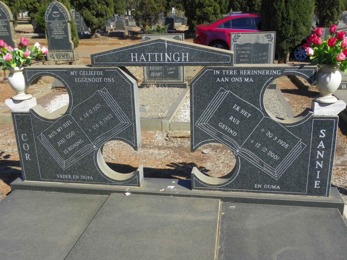 HATTINGH Cor 1921-1983 &amp; Sannie 1928-2001