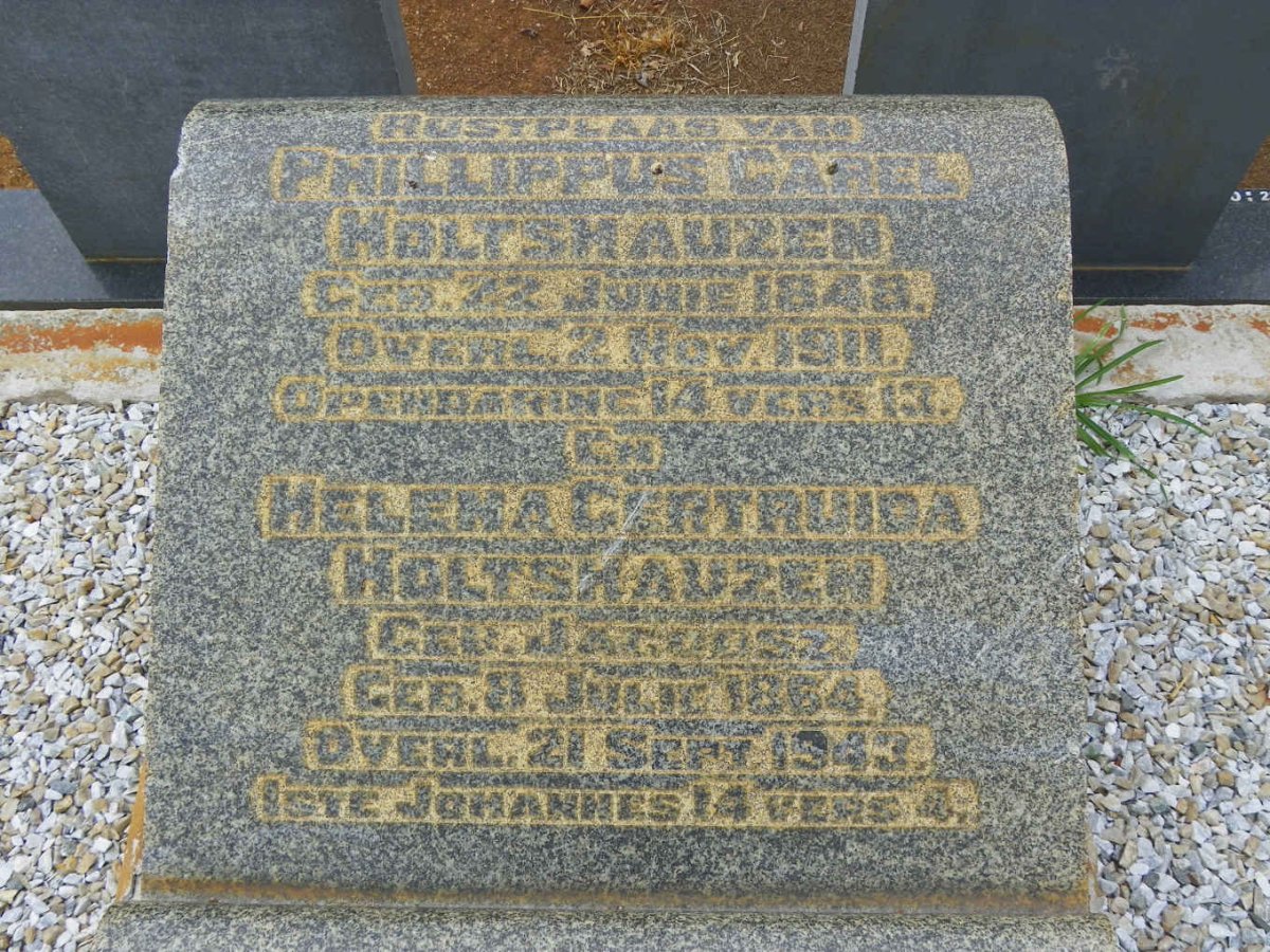 HOLTSHAUZEN Phillippus Carel 1848-1911 &amp; Helena Gertruida JACOBSZ 1864-1943 #1 (front)