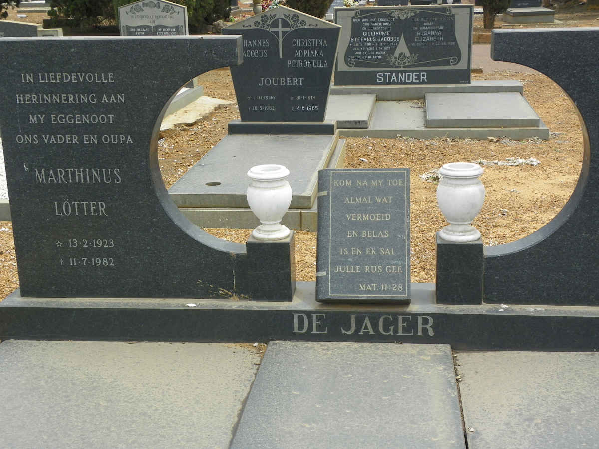 JAGER Marthinus Lötter 1923-1982