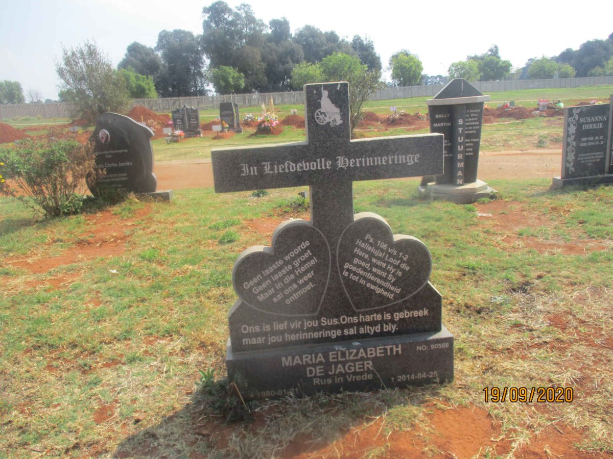 JAGER Maria Elizabeth, de 1980-2014