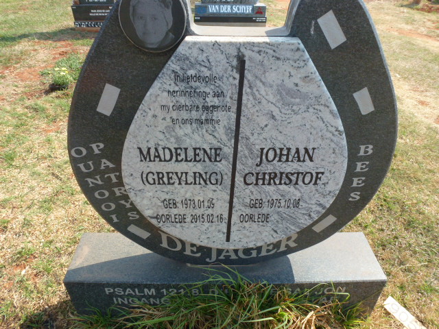 JAGER Johan Christof, de 1975- &amp; Madelene GREYLING 1973-2015