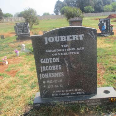 JOUBERT Gideon Jacobus Johannes 1930-2017