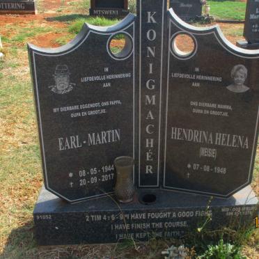 KONIGMACHER Earl-Martin 1944-2017 &amp; Hendrina Helena 1948-
