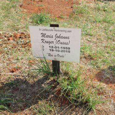 KRUGER Maria Johanna 1959-2015