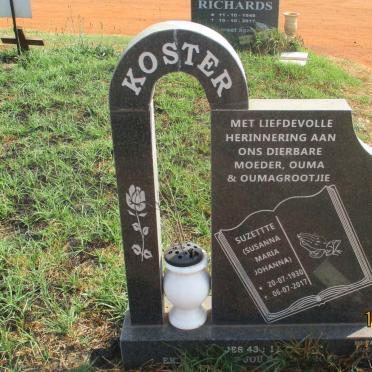 KOSTER Susanna Maria Johanna 1930-2017