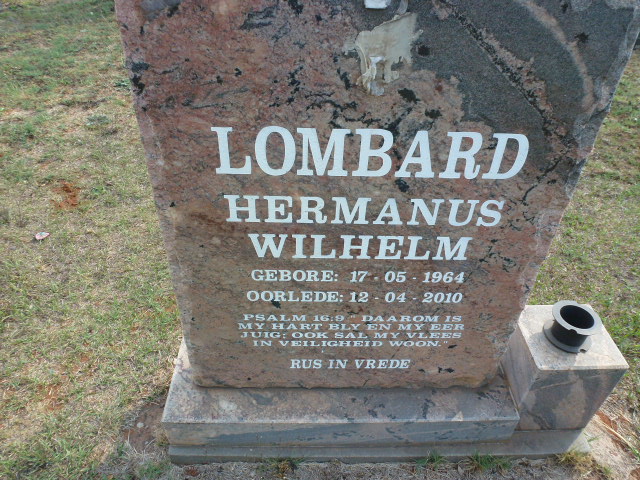 LOMBARD Hermanus Wilhelm 1964-2010